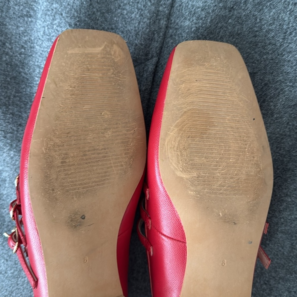 Matisse Red Triple-Strap Mary Jane Flats - Picture 3 of 5